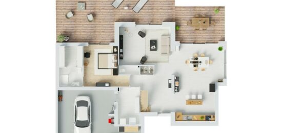 Plan de maison Surface terrain 165 m2 - 5 pièces - 4  chambres -  avec garage 