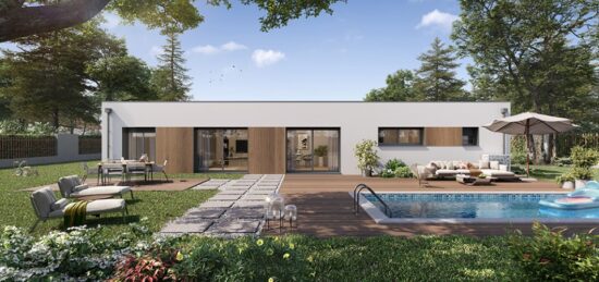 Plan de maison Surface terrain 124 m2 - 5 pièces - 4  chambres -  avec garage 