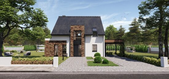 Plan de maison Surface terrain 135 m2 - 5 pièces - 4  chambres -  sans garage 