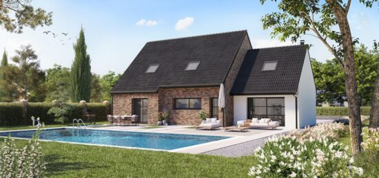 Plan de maison Surface terrain 165 m2 - 6 pièces - 5  chambres -  avec garage 